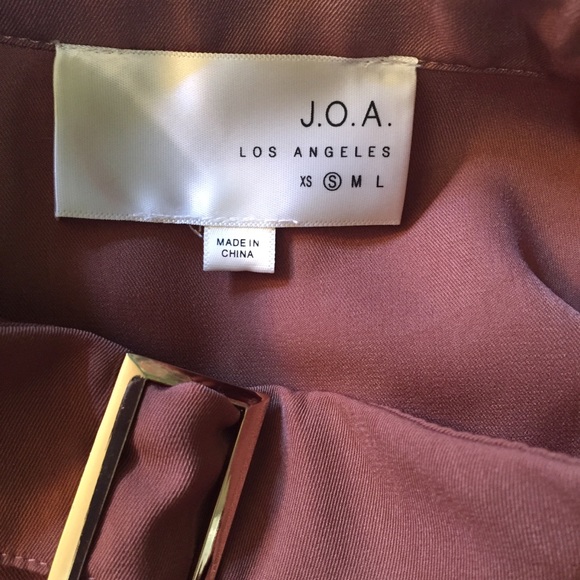 J.O.A. Blouse With Choker Collar Brown Small - Picture 5 of 5